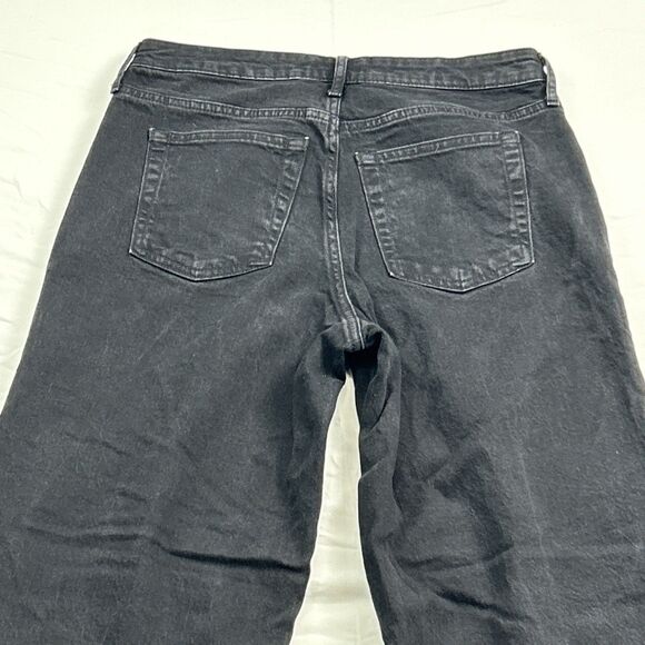 Free Assembly Women's Size 12 High Rise Full Wide Straight Black Jeans Grunge - Picture 5 of 10